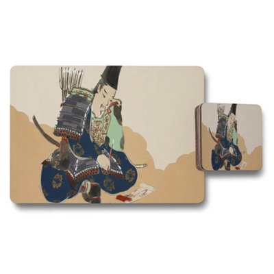 B&Q -  Samurai Armor Artwork Placemat And Coaster Set For Dining Table