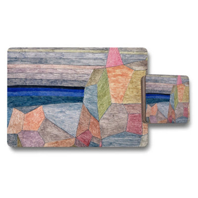B&Q -  Geometric Colorful Placemat And Coaster Set With Patchwork Design