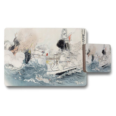 B&Q -  Japanese Naval Battle Ukiyoe Placemats And Coasters Set