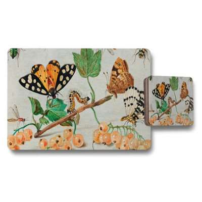 B&Q -  Butterfly And Berry Garden Placemat And Coaster Set