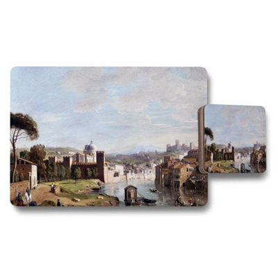 B&Q -  Classic Cityscape Placemat And Coaster Set With Art Print