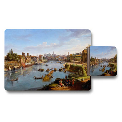 B&Q -  River Town Landscape Placemats And Coasters Set Home Decor