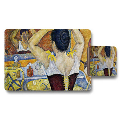 B&Q -  Poolside Women Artwork Placemat And Coaster Set With Bright Colors