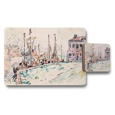 B&Q -  Venetian Canal Watercolor Placemat And Coaster Set