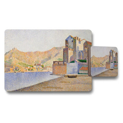 Benjamin Tate Design Coastal Village Placemat And Coaster Set Seaside Table Decor from B&Q