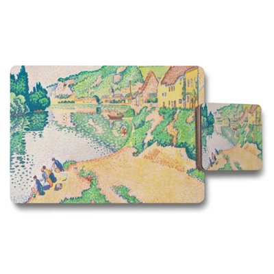 B&Q -  Impressionist River Village Placemat And Coaster Set