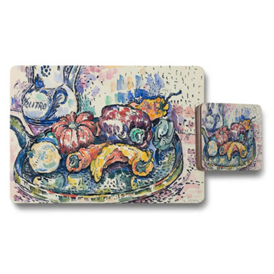 B&Q -  Impressionist Fruit Basket Placemats And Coaster Set