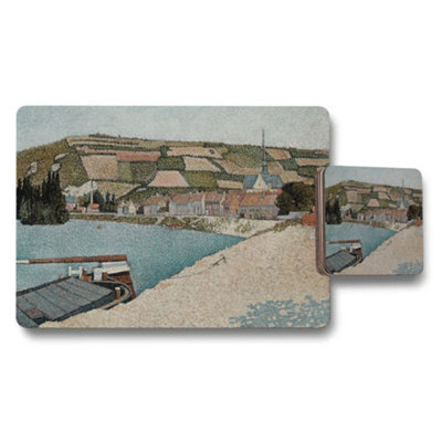 Benjamin Tate Design River Town Scenic Placemat And Coaster Set Vintage Artwork from B&Q