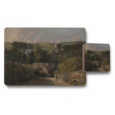 Benjamin Tate Design Village Landscape Placemats And Coaster Set For Dining Table from B&Q