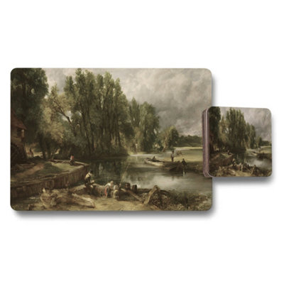 B&Q -  Riverside Landscape Placemats And Coaster Set With Classic Artwork