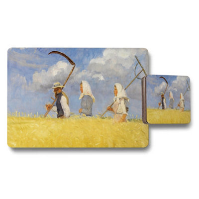 B&Q -  Vintage Farmhouse Wheat Field Placemats And Coasters Set