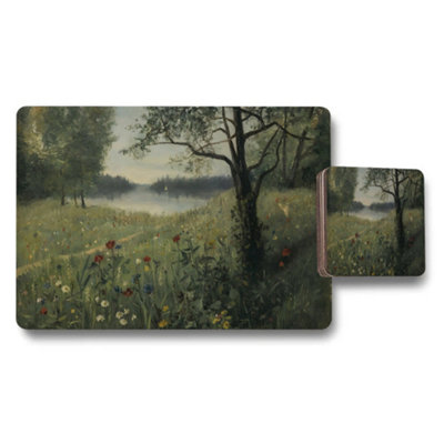 B&Q -  Meadow Wildflower Landscape Placemat And Coaster Set