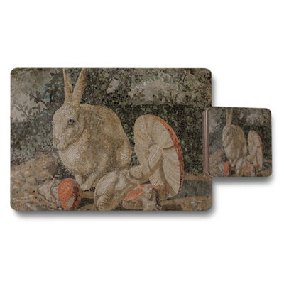 B&Q -  Rabbit Mosaic Placemat Coaster Set For Dining Table Decor