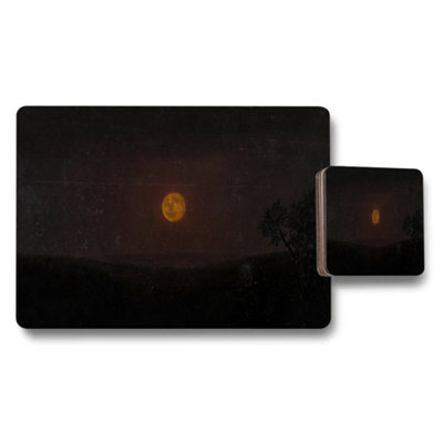 B&Q -  Moonlit Night Landscape Placemats And Coaster Set Decor