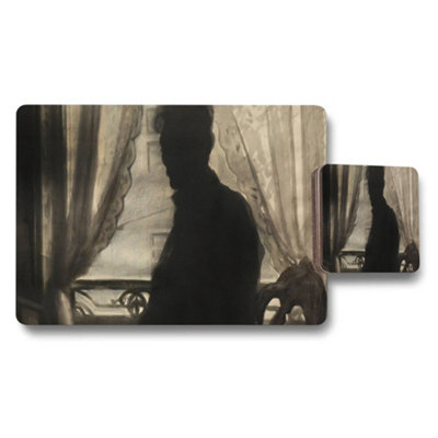 Benjamin Tate Design Monochrome Silhouette Window Portrait Placemat And Coaster Set from B&Q