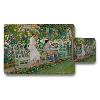 B&Q -  Impressionist Garden Scene Placemats And Coasters Set