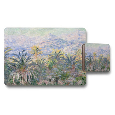 Benjamin Tate Design Impressionist Palm Trees Landscape Placemat And Coaster Set from B&Q