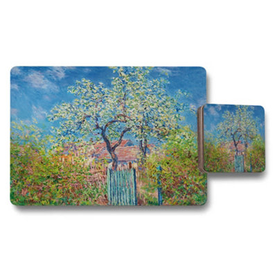 Benjamin Tate Design Impressionist Garden Scene Placemat And Coaster Set from B&Q
