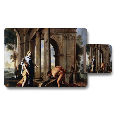 B&Q -  Placemat Coaster Set Featuring Classic Architectural Scene Artwork