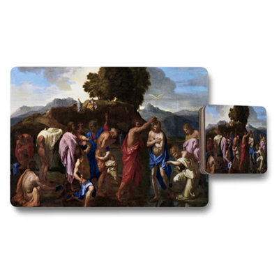 B&Q -  Placemat And Coaster Set Featuring Classic Religious Painting