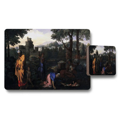 Benjamin Tate Design Placemat Coaster Set With Classical Landscape Painting Print from B&Q