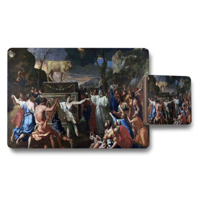B&Q -  Classical Painting Placemat And Coaster Set With Vintage Artwork