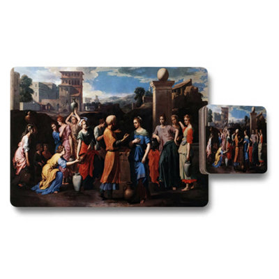 B&Q -  Classical Artwork Placemat And Coaster Set With Renaissance Scene