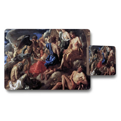 B&Q -  Baroque Painting Placemats And Coaster Set With Classical Artwork