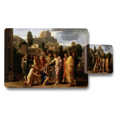 Benjamin Tate Design Placemat And Coaster Set Featuring Classical Religious Scene Artwork from B&Q