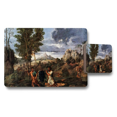 B&Q -  Vintage Landscape Placemats And Coaster Set For Dining Table