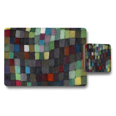 B&Q -  Colorful Mosaic Placemat And Coaster Set For Dining Tables