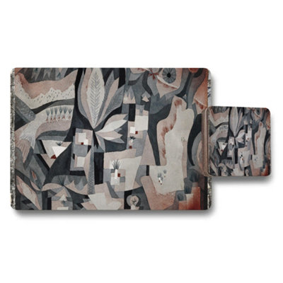 Benjamin Tate Design Abstract Geometric Placemat And Coaster Set In Muted Earth Tones from B&Q