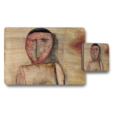 Benjamin Tate Design Abstract Figure Placemats And Coasters Set With Wooden Art Print from B&Q
