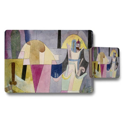 Benjamin Tate Design Abstract Geometric Placemats And Coasters Set With Cubist Artwork from B&Q