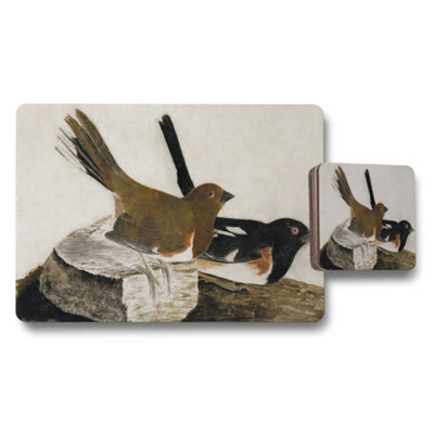 B&Q -  Birds On Rocks Placemat And Coaster Set Kitchen Decor