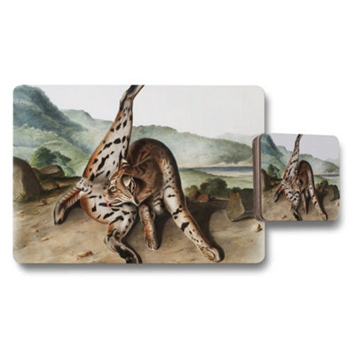 Benjamin Tate Design Leopard Pattern Placemat And Coaster Set For Dining Table from B&Q