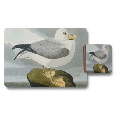 Benjamin Tate Design Seagull Coastal Art Vintage Placemats And Coasters Set from B&Q