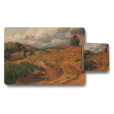 Benjamin Tate Design Impressionist Landscape Placemat And Coaster Set With Scenic Path from B&Q