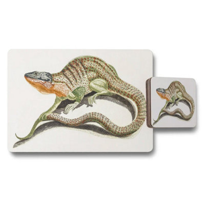 B&Q -  Dinosaur Placemat And Coaster Set With Retro Illustration