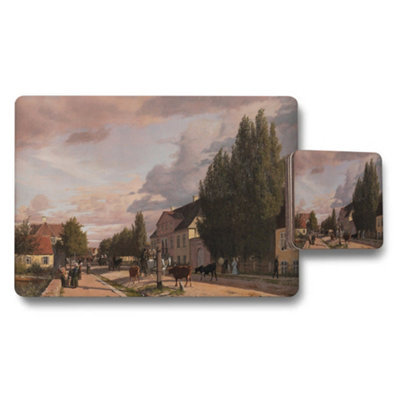 B&Q -  Vintage Village Street Scene Placemats And Coasters Set