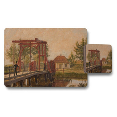 B&Q -  Vintage Bridge Landscape Placemats And Coasters Set
