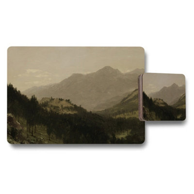 Benjamin Tate Design Mountain Landscape Placemats And Coaster Set With Scenic View from B&Q