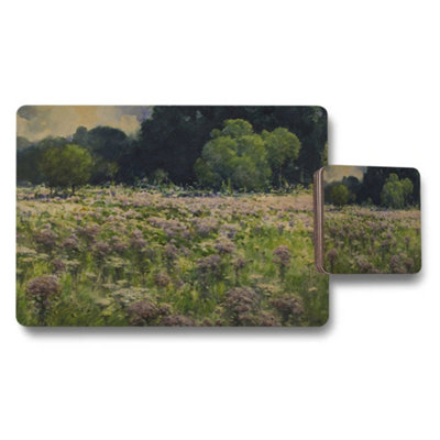 Benjamin Tate Design Impressionist Field And Trees Placemat And Coaster Set from B&Q