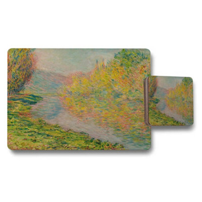 B&Q -  Impressionist Landscape Placemat And Coaster Set With River Scene