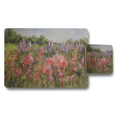 B&Q -  Impressionist Garden Flower Placemat And Coaster Set With Art Print
