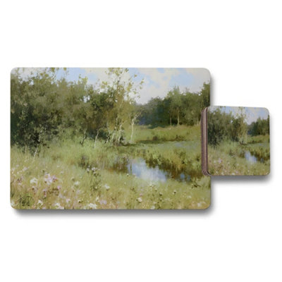 B&Q -  Impressionist Landscape Home Decor Placemat And Coaster Set