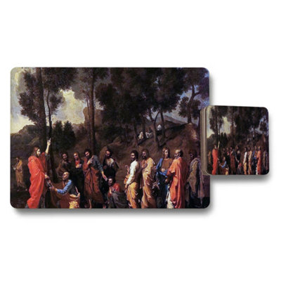 B&Q -  Religious Placemats And Coasters Set Featuring Classic Painting Art