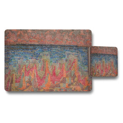 Benjamin Tate Design Colorful Mosaic Tile Placemat And Coaster Set For Dining from B&Q