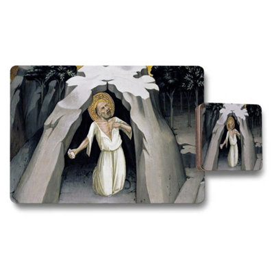 Benjamin Tate Design Religious Placemat And Coaster Set With Sacred Figure Artwork from B&Q