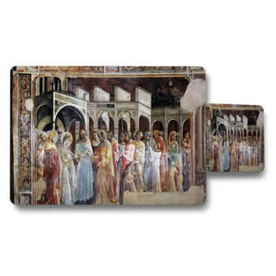 B&Q -  Religious Fresco Scene Placemat And Coaster Set For Dining
